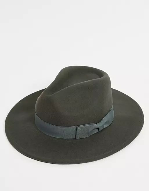 ASOS DESIGN – Fedora-Hut aus Filz mit passendem Band in Anthrazit | ASOS (Global)