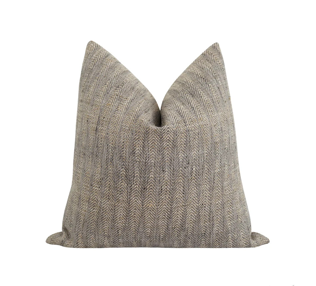 Modern Chevron Stripe Pillow Cover in Sparrow Sparrow Woven - Etsy | Etsy (US)