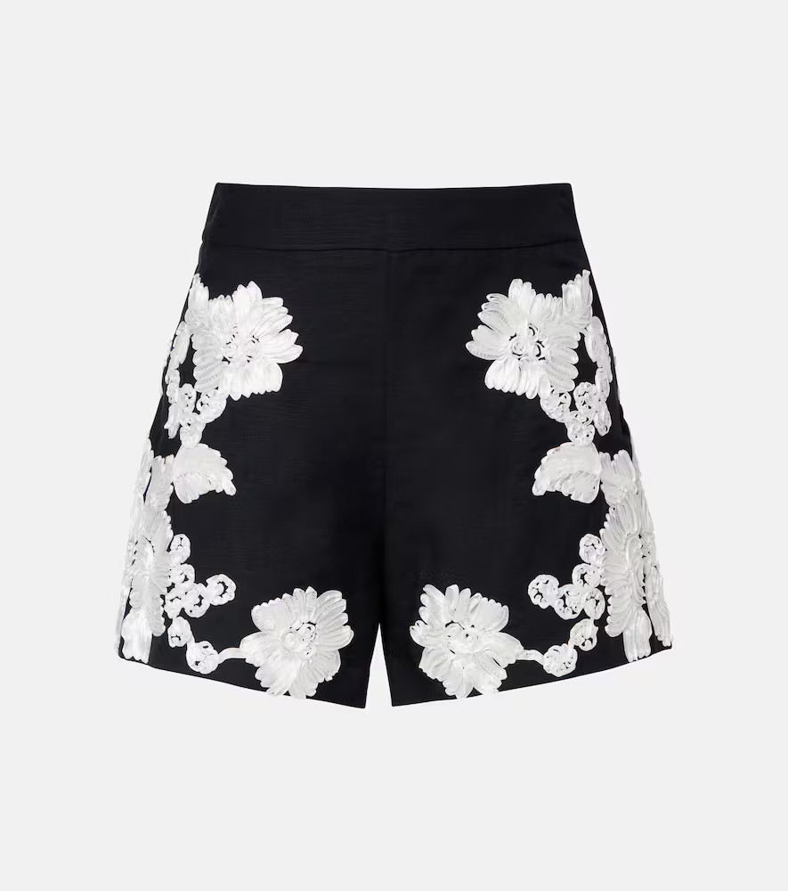 Simkhai Sammi embroidered linen-blend shorts | Mytheresa (US/CA)