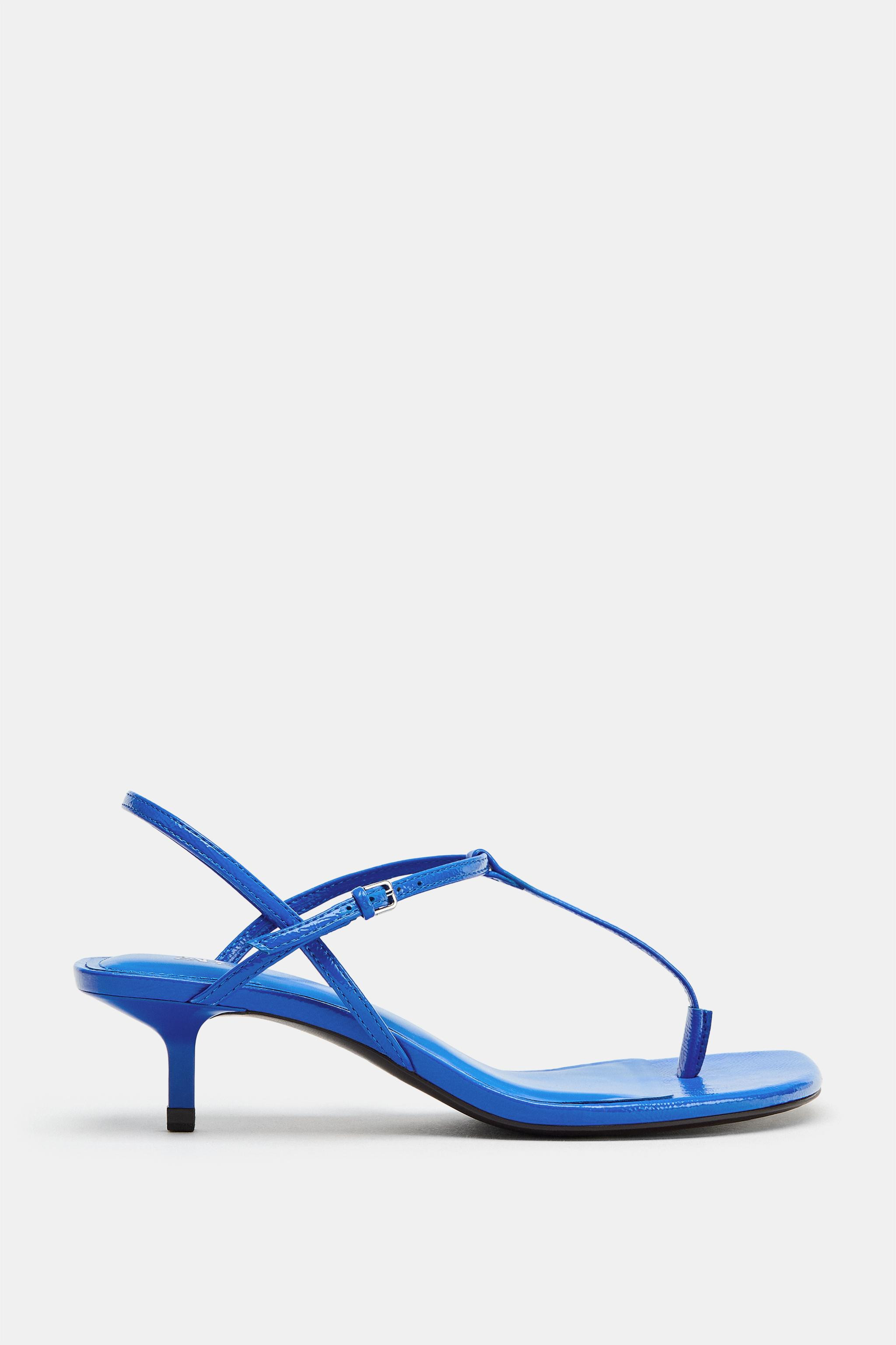 STRAPPY KITTEN HEEL SANDALS | Zara UK