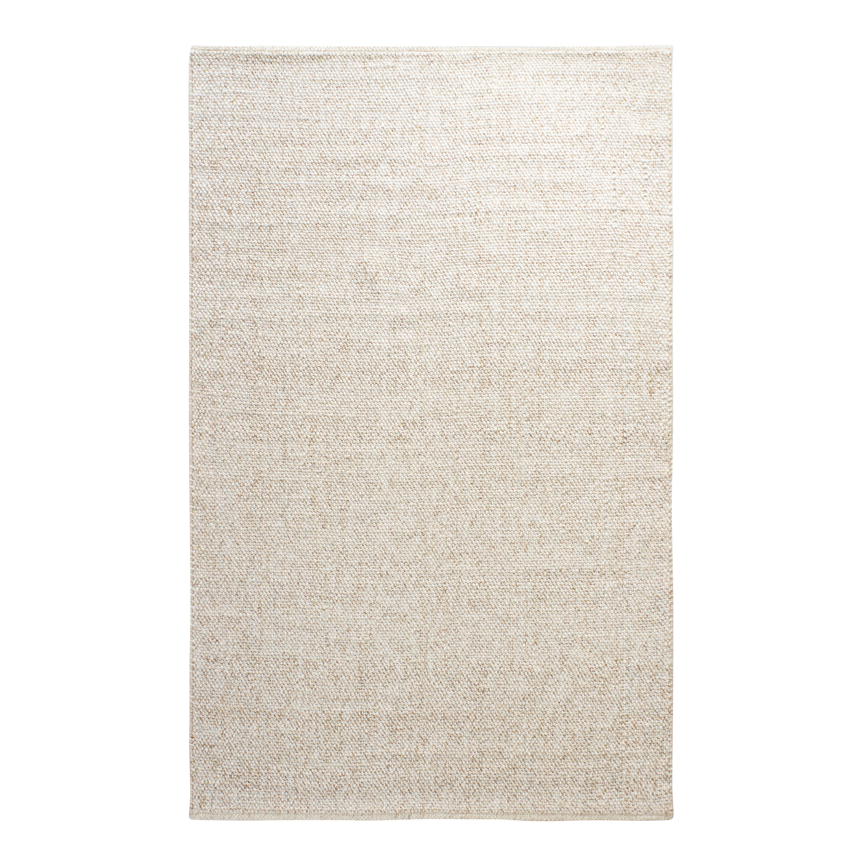 Emilie Ivory Tonal Sweater Wool Area Rug | World Market