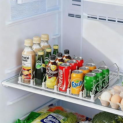 HIYOHIYO 6 Row Auto-Push Soda Can Organizer for Refrigerator, Automatic Pushing Drink Dispenser f... | Amazon (US)