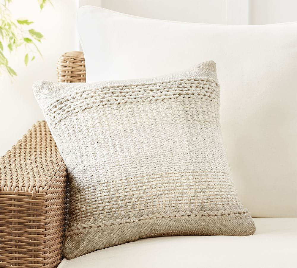 Arlan Textured Indoor/Outdoor Pillow | Pottery Barn (US)