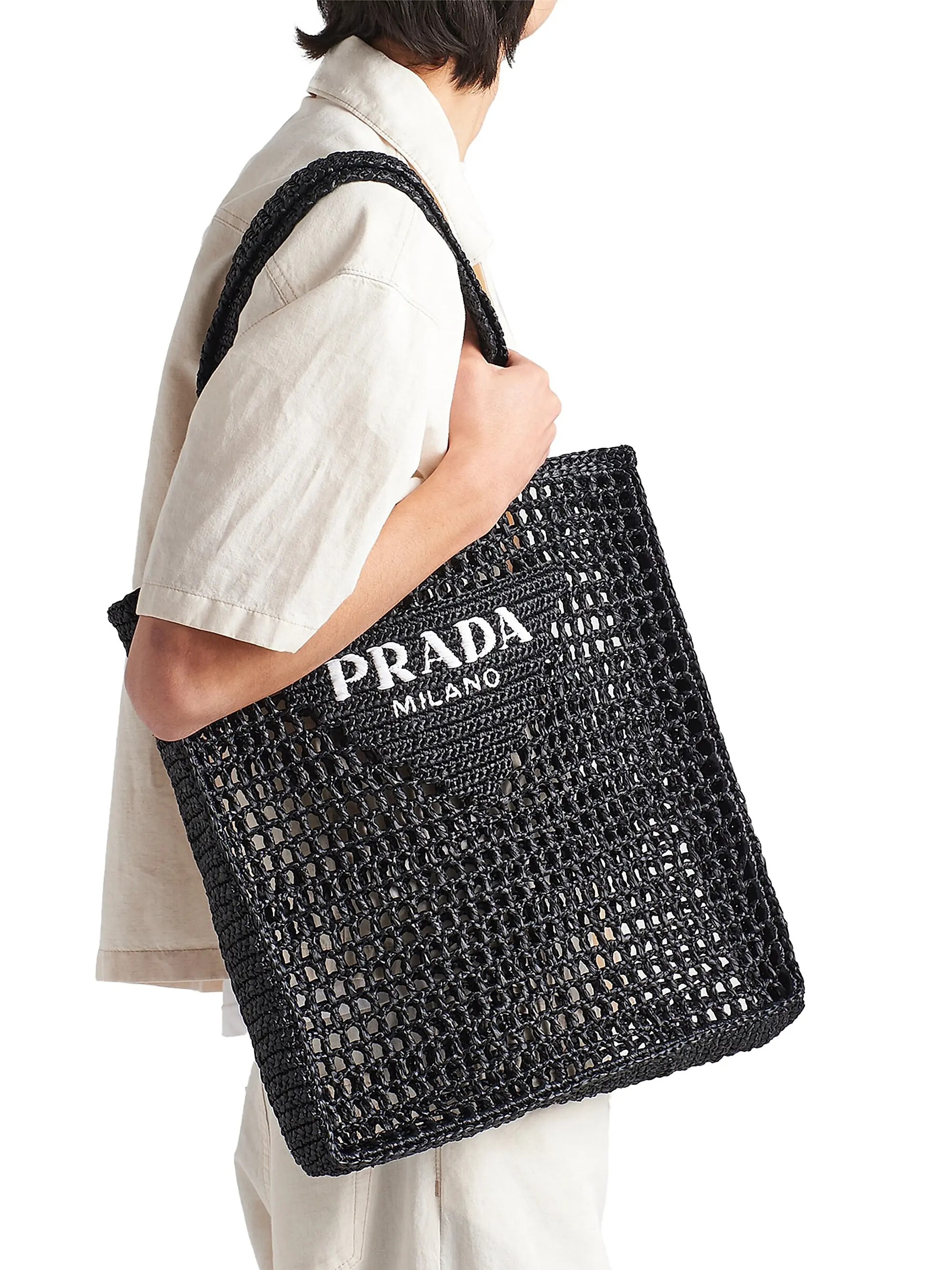 Raffia Tote Bag with Logo | Saks Fifth Avenue