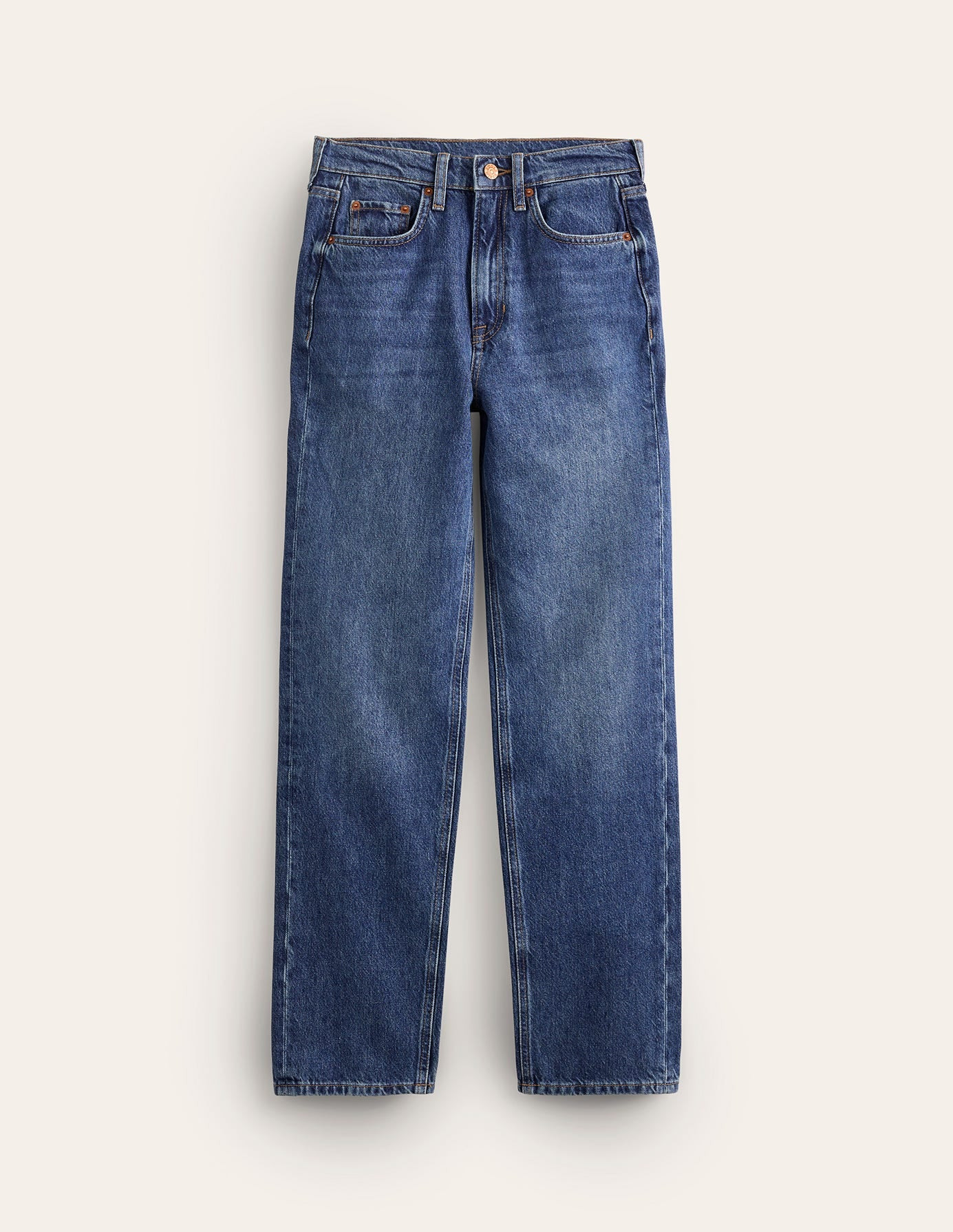 High Rise Rigid Straight Jeans-Mid Vintage | Boden (US)