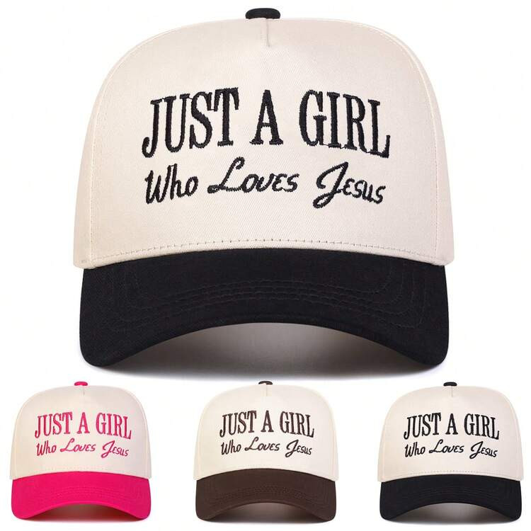 1pc Women's "Just A Girl Who Loves Jesus" Trucker Hat, Personalized Letter Embroidery Baseball Ca... | SHEIN
