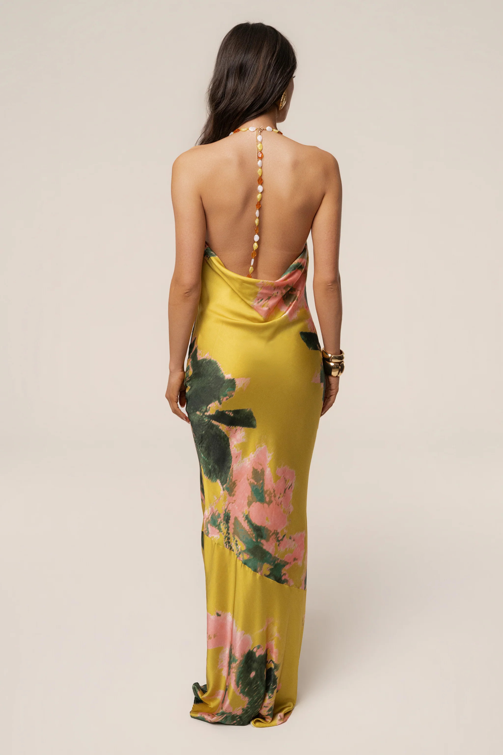 PRE-ORDER Yellow Print Bethani Maxi Dress | JLUXLABEL US