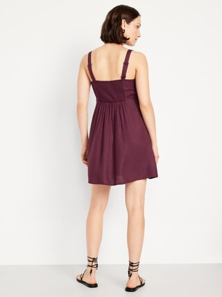 Fit & Flare Crepe Mini Dress | Old Navy (US)