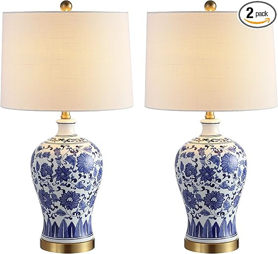 JONATHAN Y JYL1073A-SET2 Set of 2 Table Lamps Jennifer 25.75" Ceramic/Metal LED Table Lamp Cottag... | Amazon (US)