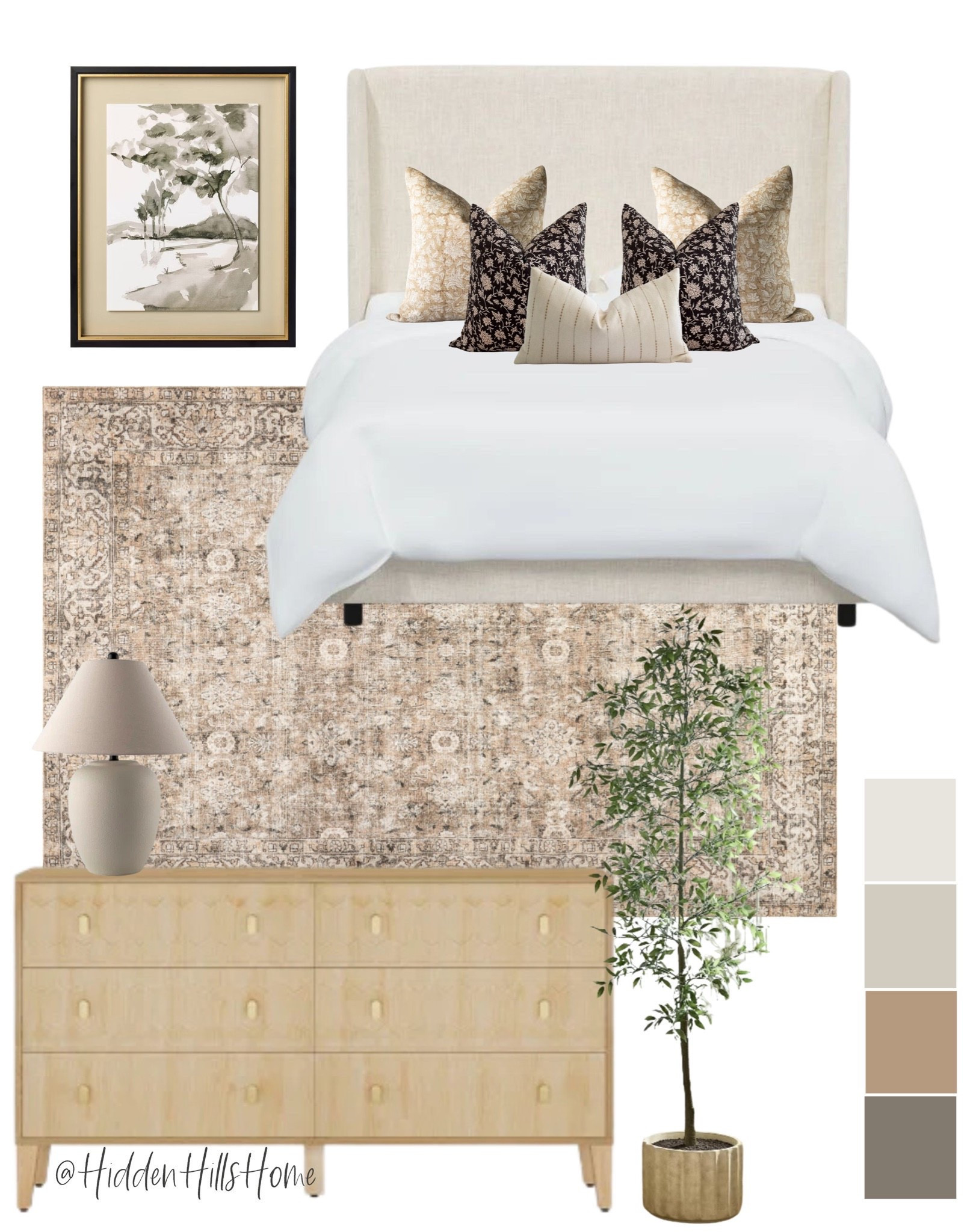 Bedroom decor mood board, bedroom design ideas, home decor, bedroom inspiration, Tilly bed, bedroom rug, dresser #bedroom

#LTKHome #LTKSaleAlert #LTKSeasonal