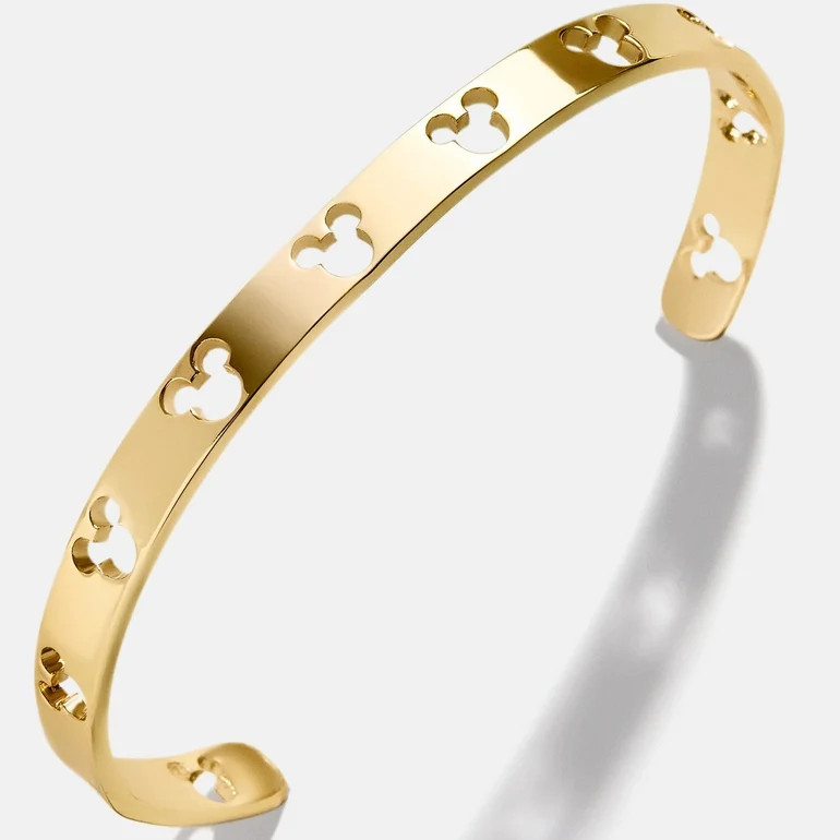 Mickey Mouse Disney Cutout Cuff Bracelet - Gold | BaubleBar