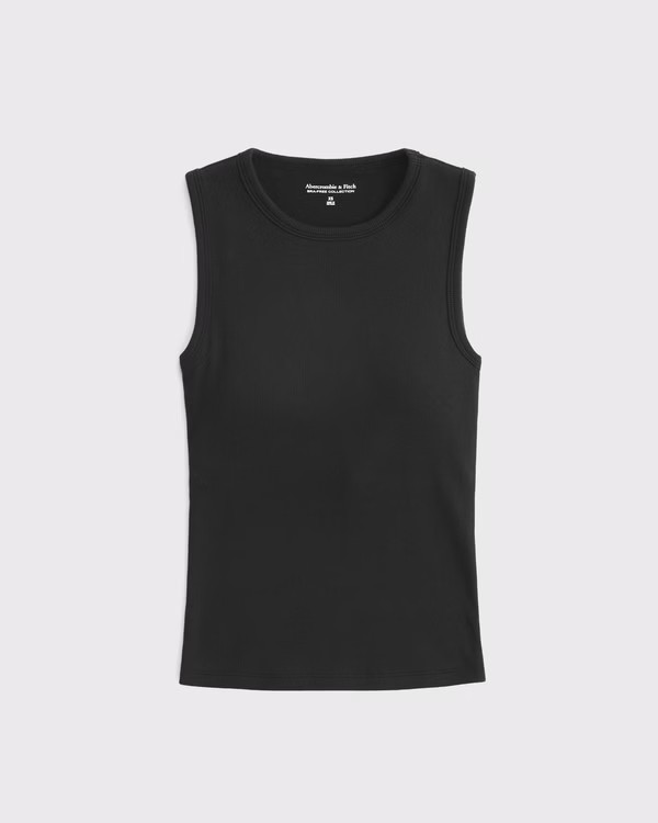 Bra-Free Rib High-Neck Tank | Abercrombie & Fitch (US)