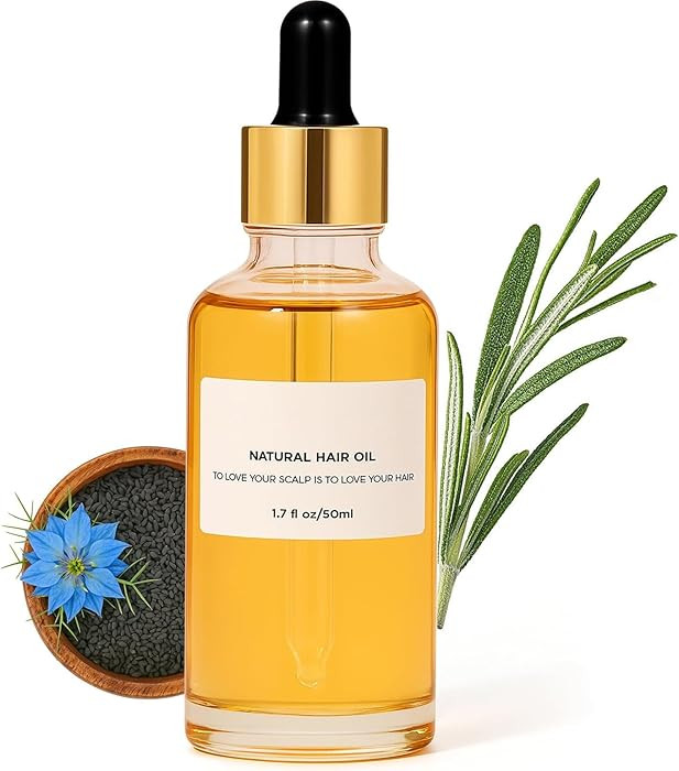 Natural Hair Oil with Rosemary, Coconut, Black Seed Oil & Almond, Herbs Scalp Serum for Dry Itchy... | Amazon (US)