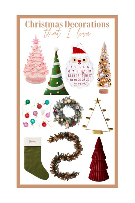 Christmas decorations that I love! Christmas tree / garland / Christmas wreath/ stocking