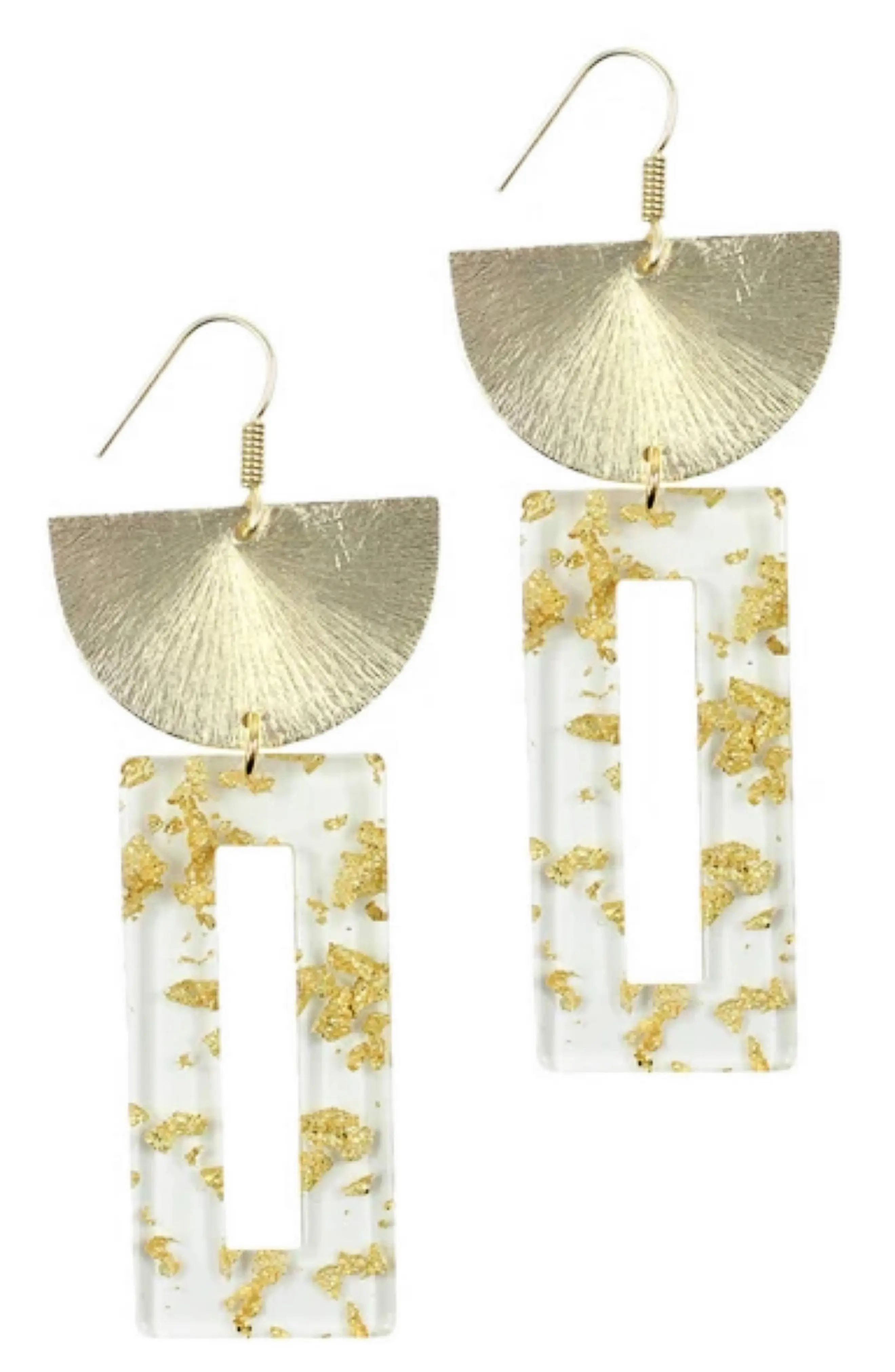 Bourbon and Boweties Acrylic Drop Earrings in Clear/Gold at Nordstrom | Nordstrom