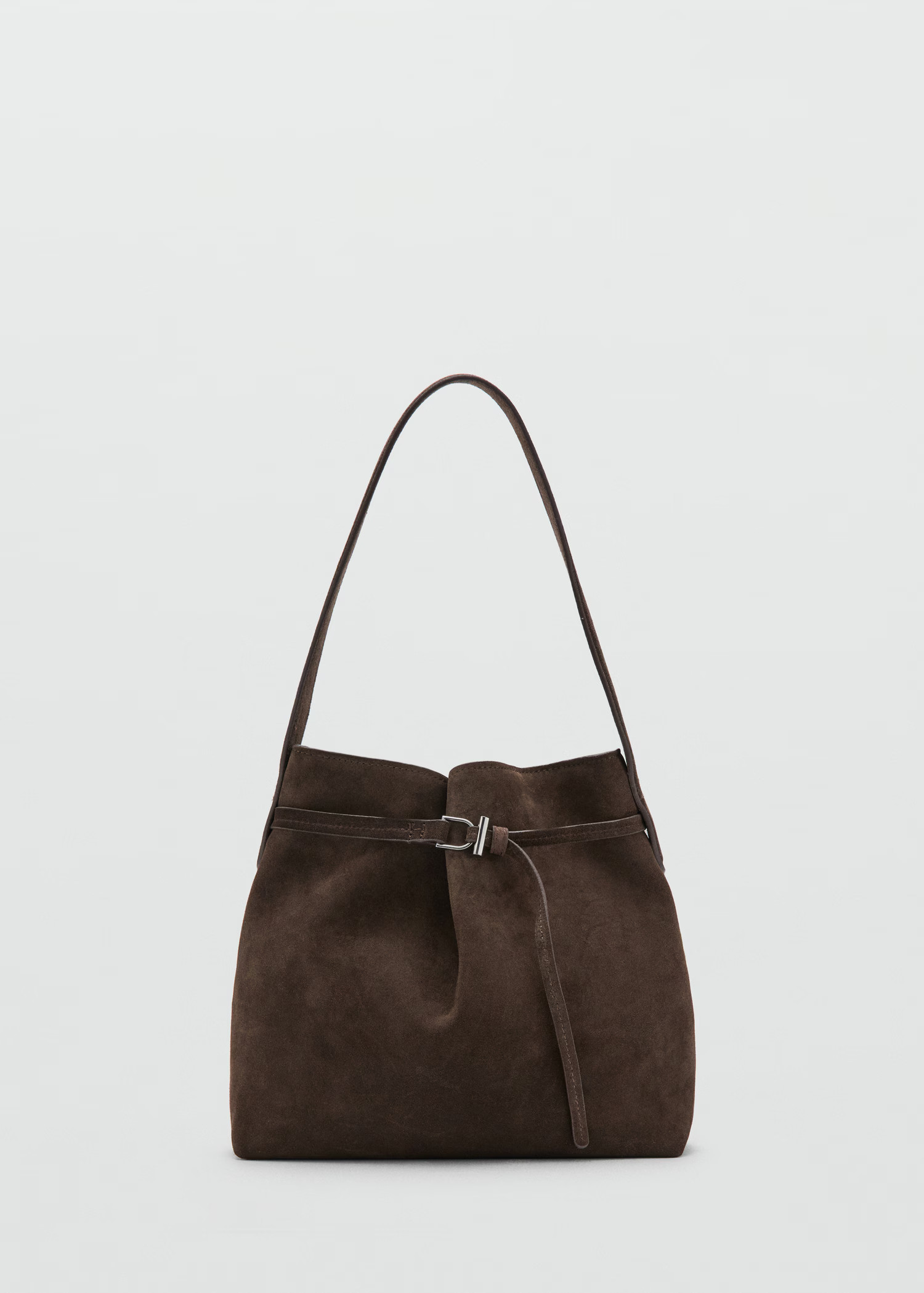 Suede bucket bag with buckle | Mango (US/MX/AU)