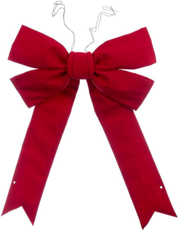 Vickerman 72" x 90" Red Canvas 4 Loop Outdoor Christmas Bow with UV Treated Material and Wire to ... | Amazon (US)