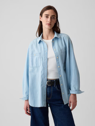 Chambray Denim Big Shirt | Gap (CA)