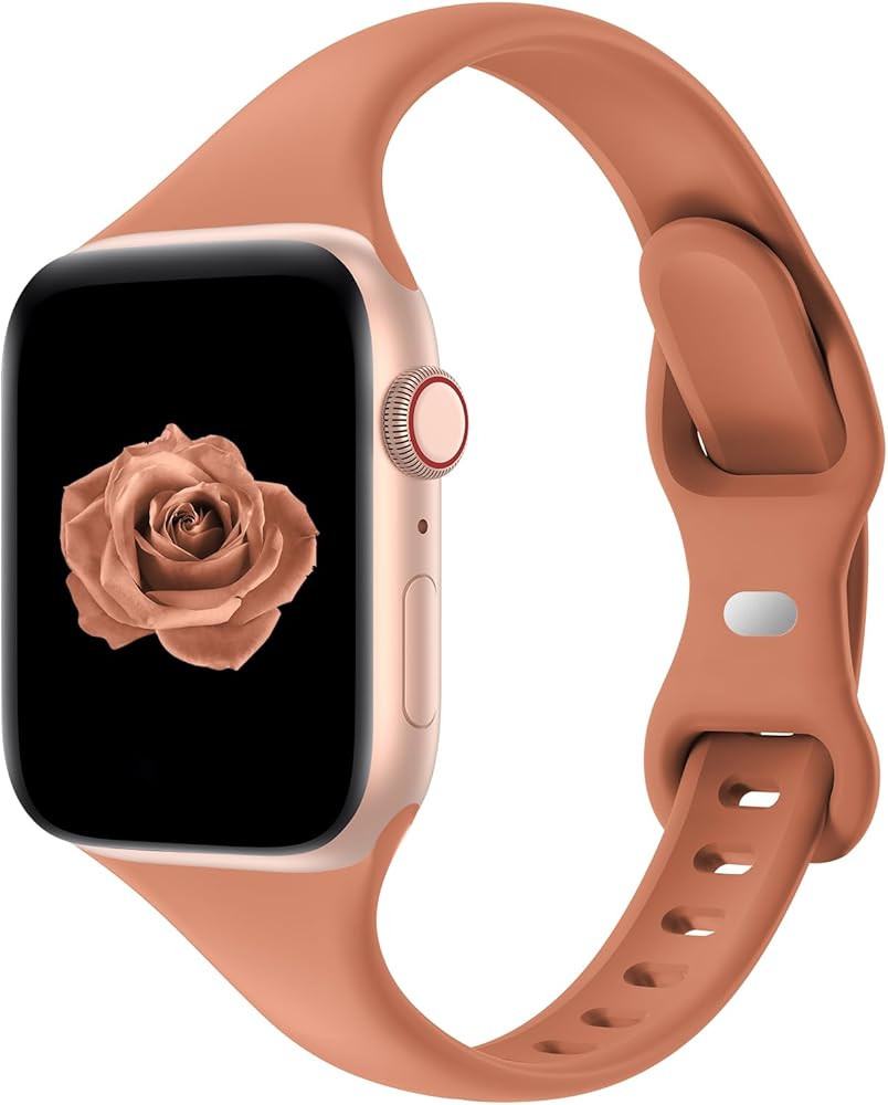 Acrbiutu Bands Compatible with Apple Watch 38mm 40mm 41mm 42mm 44mm 45mm 49mm, Slim Thin Narrow R... | Amazon (US)