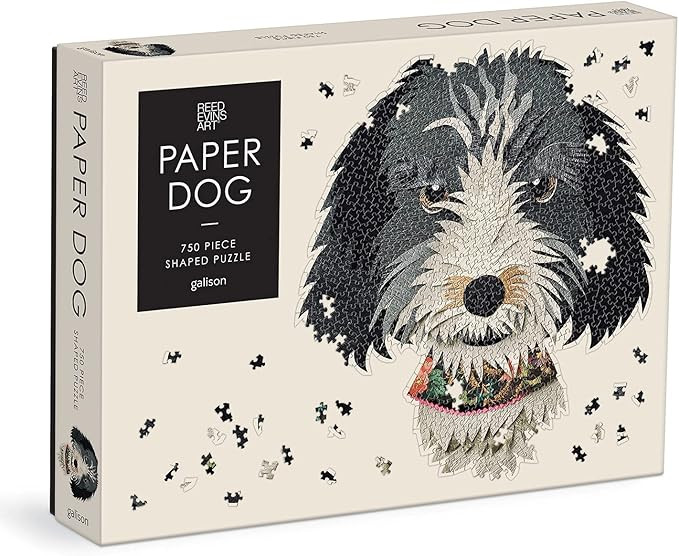Galison Paper Dogs 750 Piece Shaped Puzzle - Soulful Dog Jigsaw Puzzle for Adults, Thick and Sturdy  | Amazon (US)