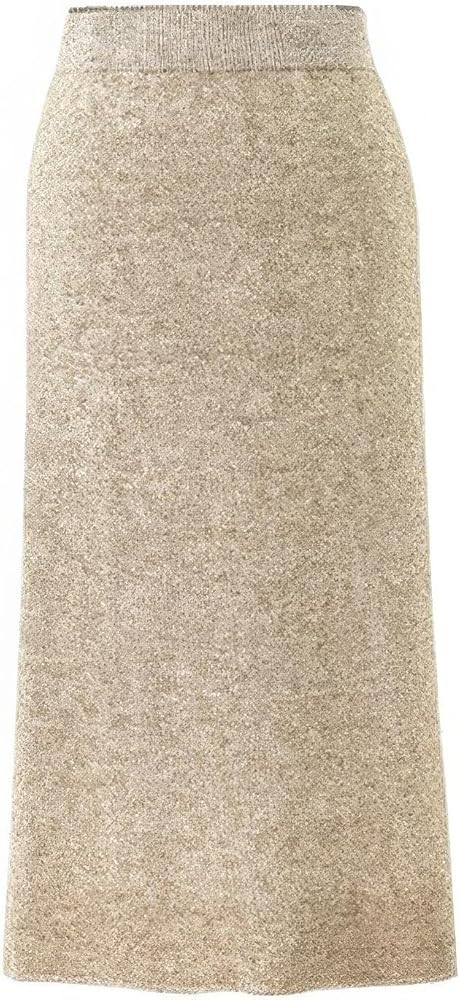 ebossy Women's Winter Warm High Waist Side Slit Wool Blend Long Skirts Rib Knit Stretchy Bodycon ... | Amazon (US)