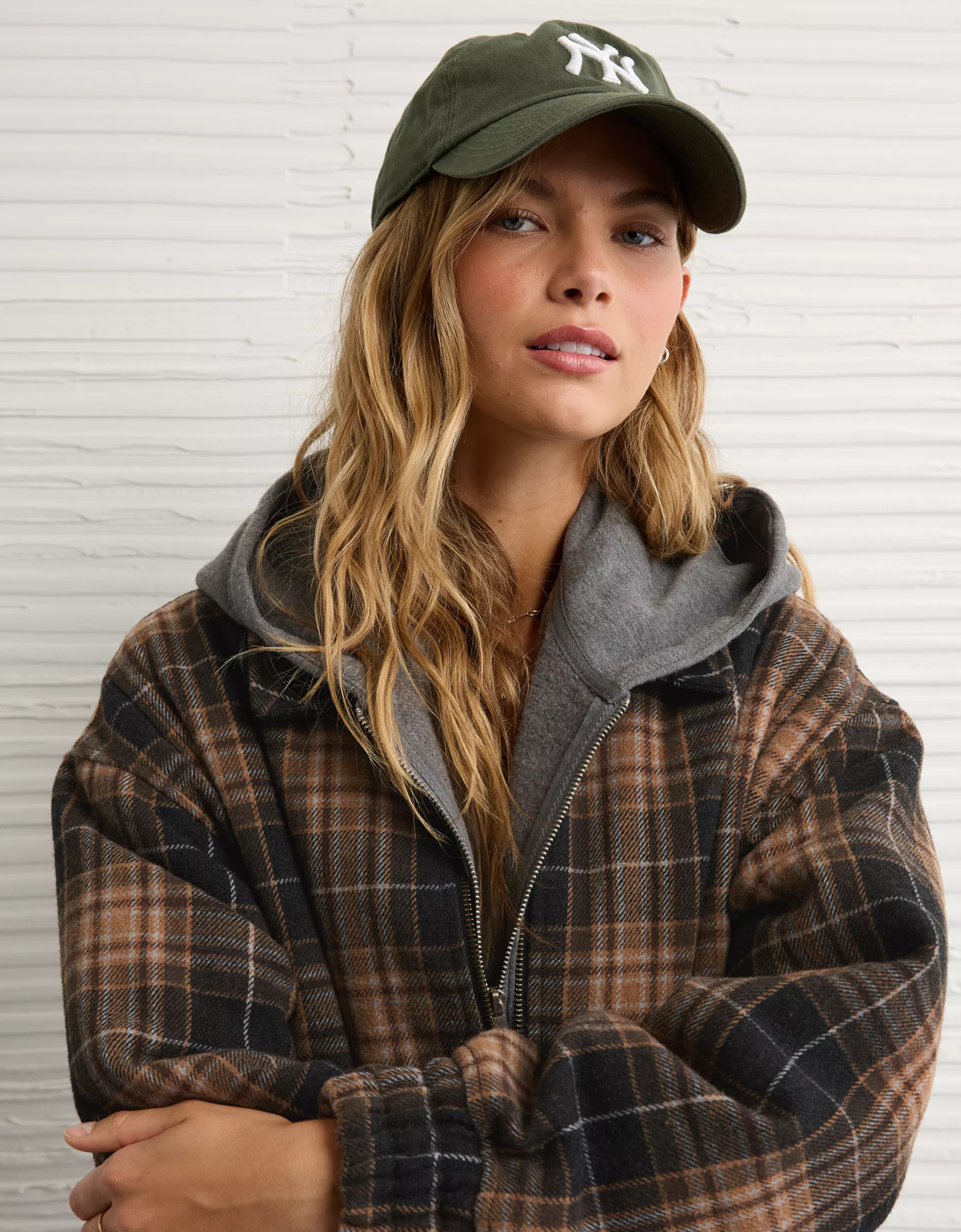 AE Plaid Bubble Bomber Jacket | American Eagle Outfitters (US & CA)