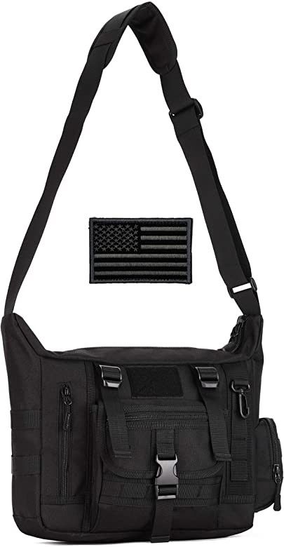 Protector Plus Tactical Messenger Bag Men Military MOLLE Sling Shoulder Pack (Patch Included) | Amazon (US)