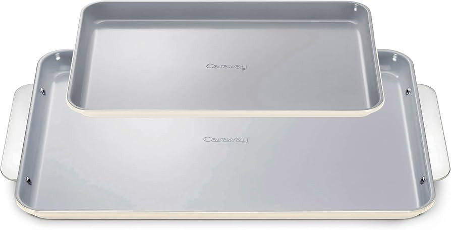 Caraway Non-Stick Ceramic Baking Sheet Duo - Naturally Slick Ceramic Coating - Non-Toxic, PTFE & ... | Amazon (US)