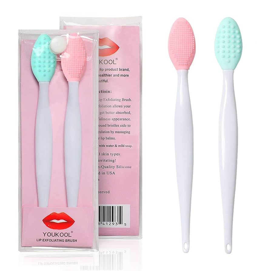 Lip Scrub Brush,Lip Scrubber Exfoliator,Double-Sided Silicone Lip Exfoliating Tool,Gentle Lip Exf... | Amazon (US)