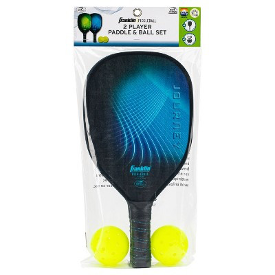 Franklin Sports 2 Player Wood Journey Pickleball Paddle and Ball Set in Mesh Bag - Blue: Oval Shape, Medium Flex | Target