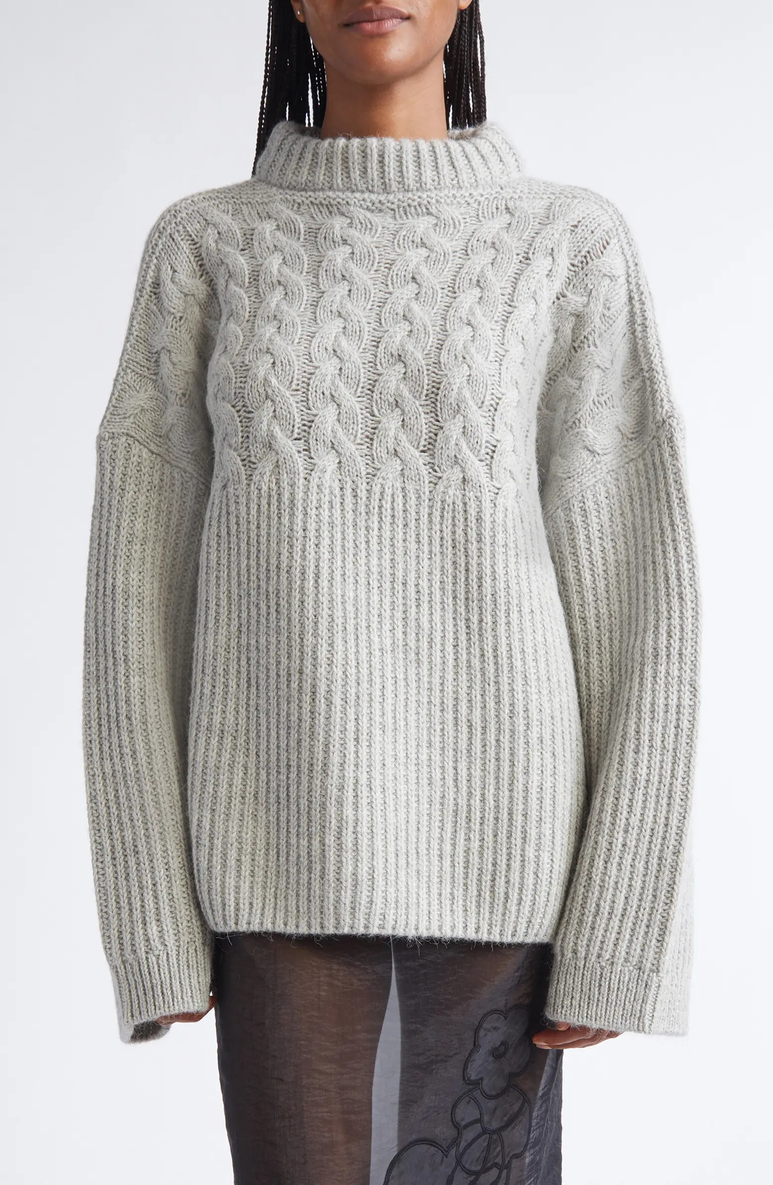 Cecilie Bahnsen Belinda Mixed Stitch Wool & Alpaca Sweater | Nordstrom | Nordstrom