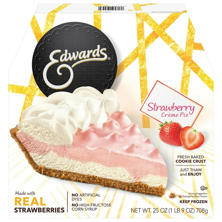Edwards Premium Desserts Frozen Strawberry Crème Pie, 25.01 oz | Walmart (US)