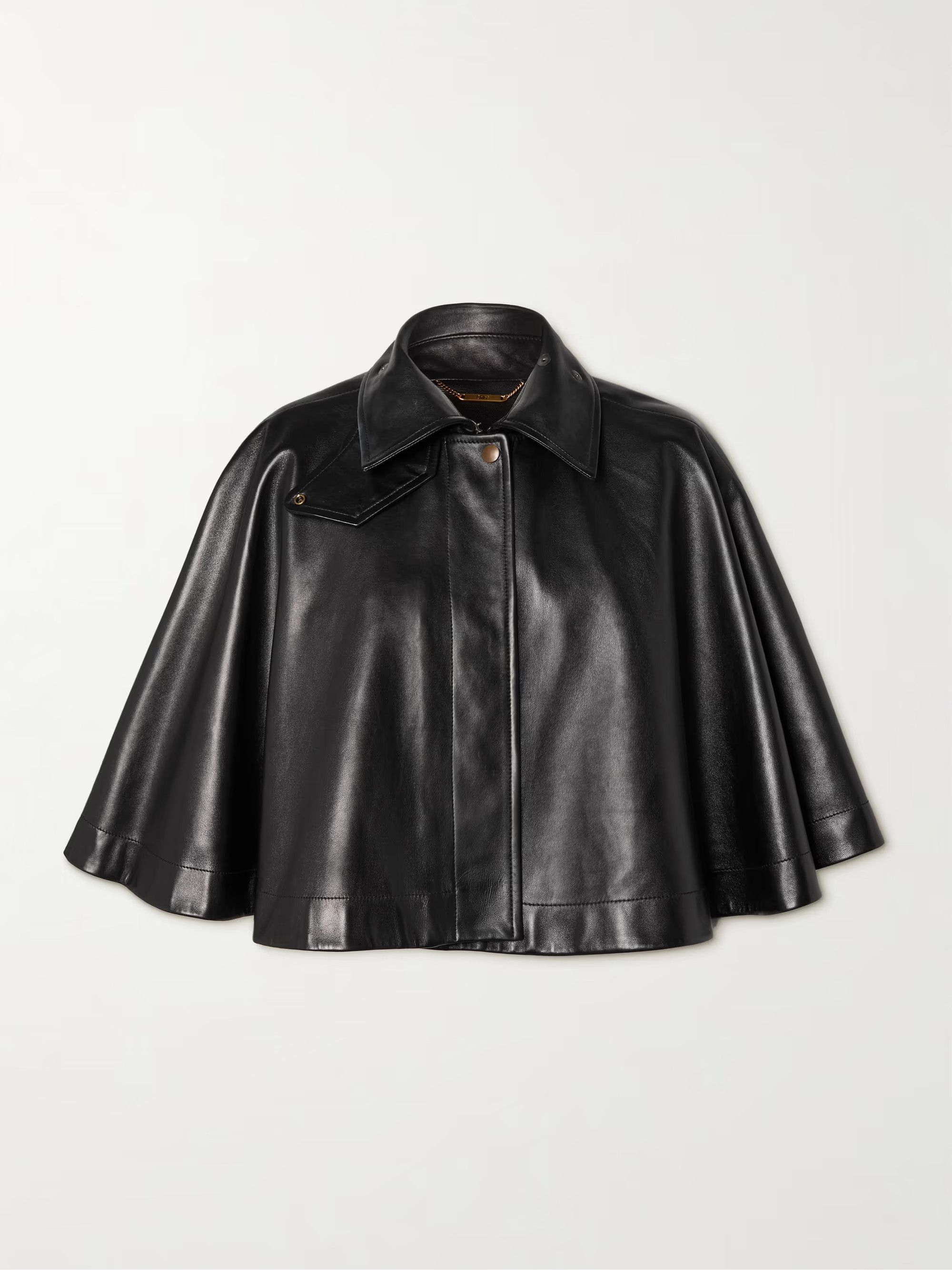 Cropped leather cape | NET-A-PORTER (US)
