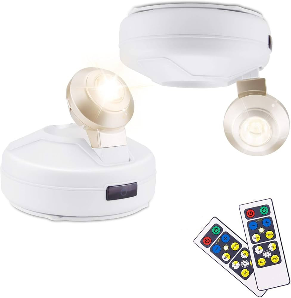 BIGLIGHT Battery Operated Accent Lights, Wireless Spotlight, LED Puck Light, Dimmable Uplight wit... | Amazon (US)