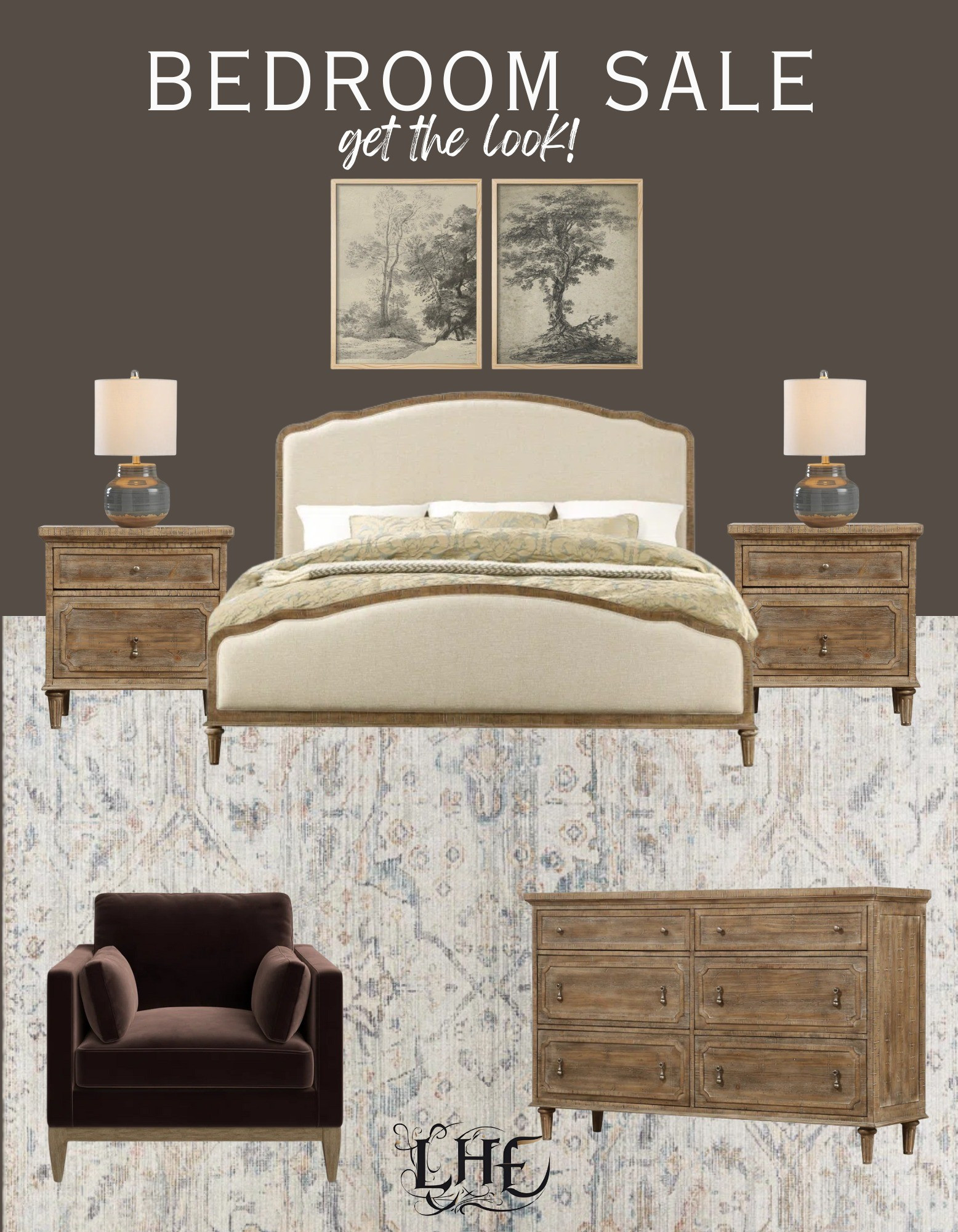 Bedroom sale! These finds are giving designer vibes for less! Get this look by clicking the thumbnails below 👇. Bedroom, master bedroom, bedroom set. Bedroom furniture, designer inspired. Designer looks for less,   wall art, bedroom wall art, nightstand, affordable nightstand, dresser, bedroom rug, neutral bedroom, neutral area rug, rug, accent chair, velvet accent chair. Bedroom chair 

#LTKHome #LTKStyleTip #LTKSaleAlert