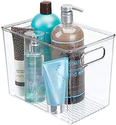 mDesign Deep Plastic Bathroom Storage Bin Tote with Handles for Organizing Soaps, Shampoos, Condi... | Amazon (US)