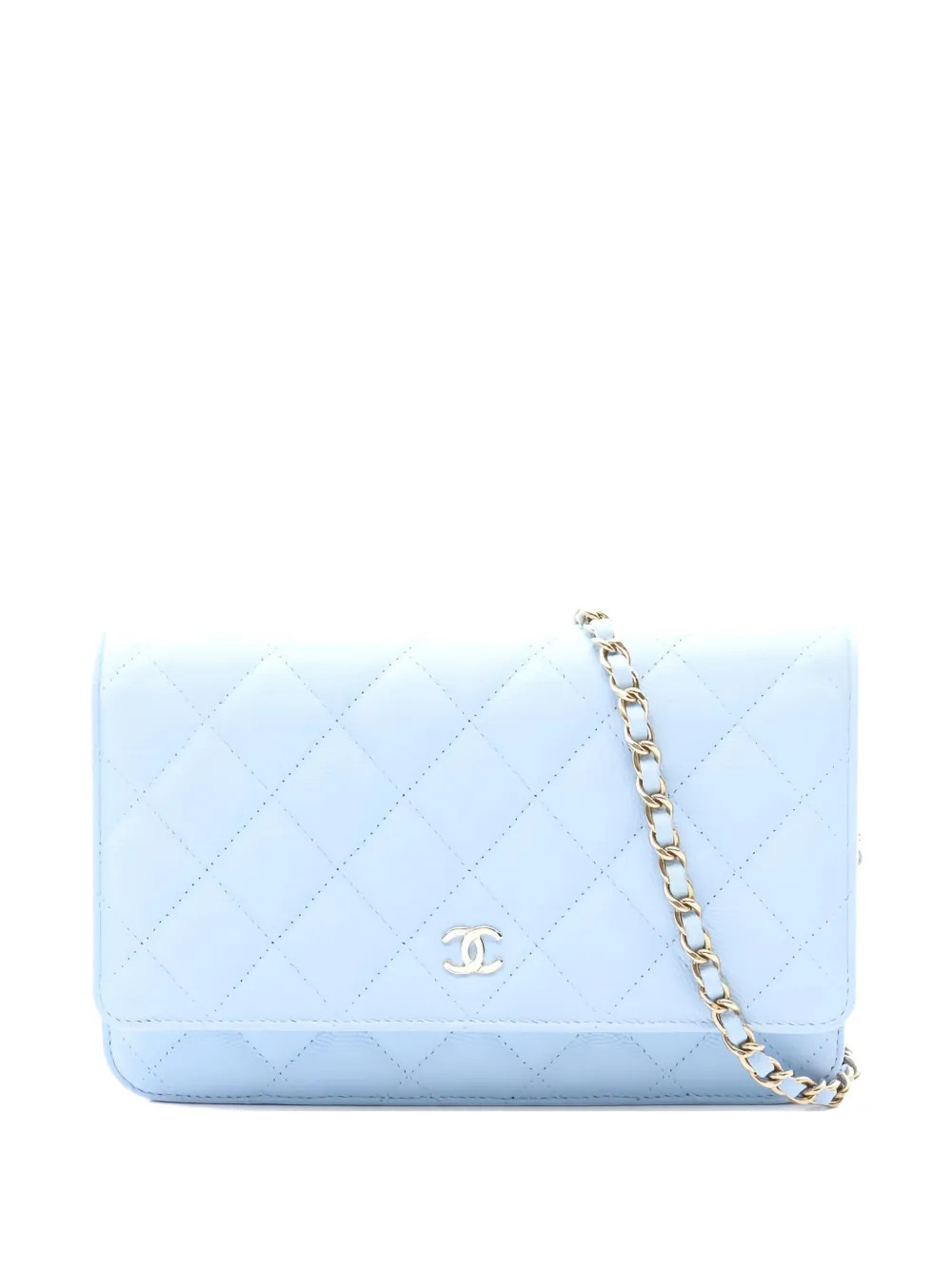 CHANEL Pre-Owned 2021 Classic Flap wallet-on-chain - Blue | Farfetch Global
