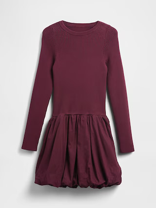 Mixed Media Bubble Mini Dress | Gap (US)