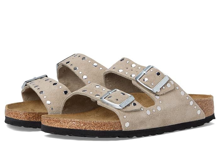 Birkenstock Arizona Rivets - Suede Women's Sandals Black : EU 41 (US Women's 10-10.5) Narrow | Zappos.com