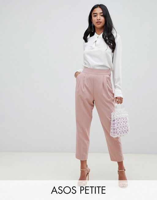 ASOS DESIGN Petite high waist tapered pants | ASOS US