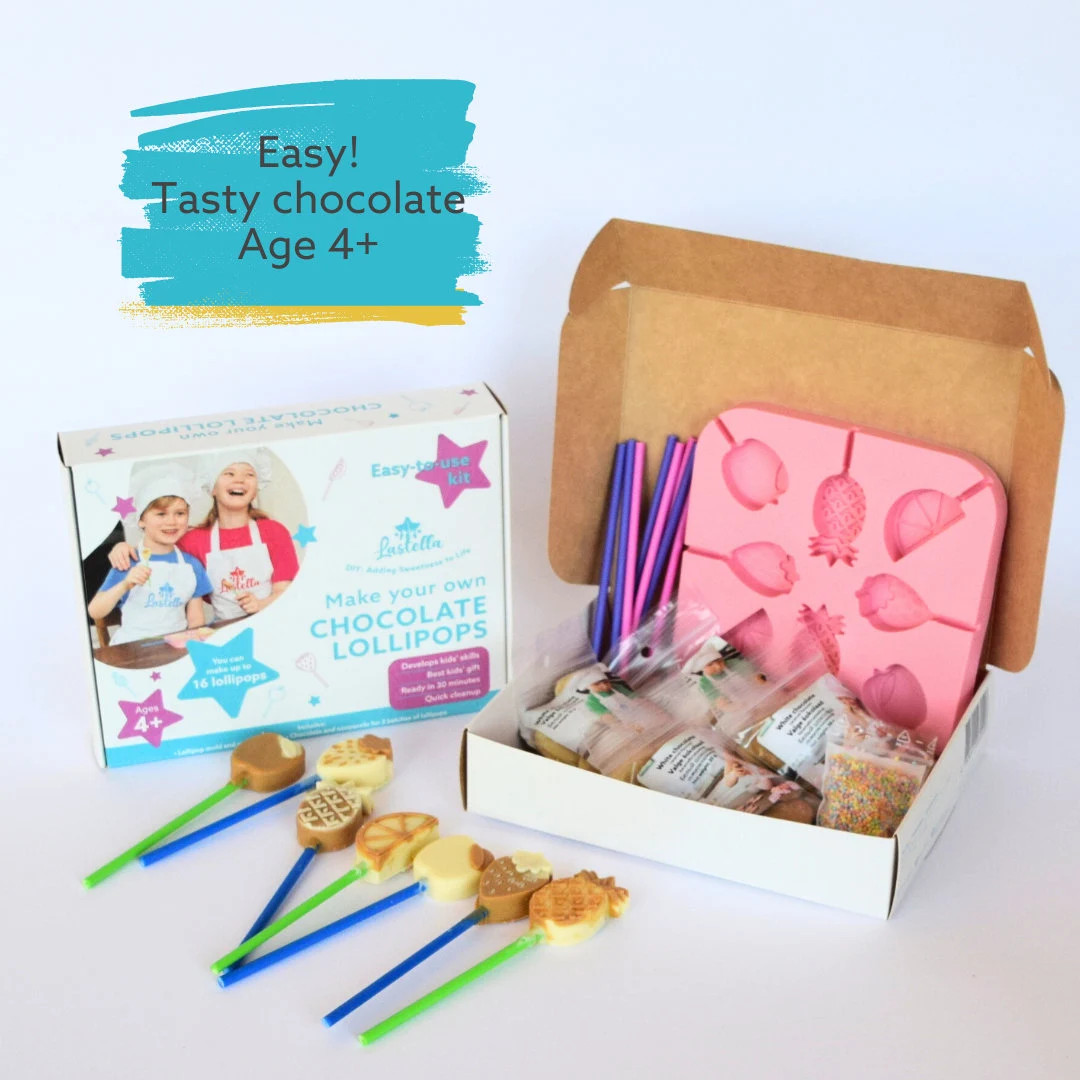 DIY Chocolate Lollipop Kit 16 Fruit-shaped Candies Reusable Kids Cooking Activity Set Gift for Ch... | Etsy (US)