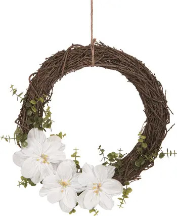 Natural Fiber 19.69 Inch Brown Spring Magnolia and Twig Wreath for Home Decor and Seasonal Decora... | Nordstrom