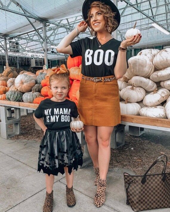 Boo / My Mama is my Boo  Set of 2 BLACK w/ WHITE Shirts ©  | Etsy | Etsy (US)