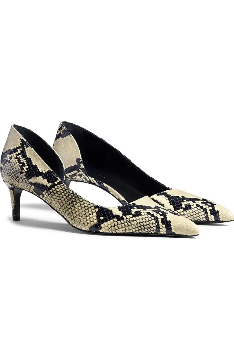 Jett Snakeskin Embossed Pointed Toe Half d'Orsay Pump (Women) | Nordstrom