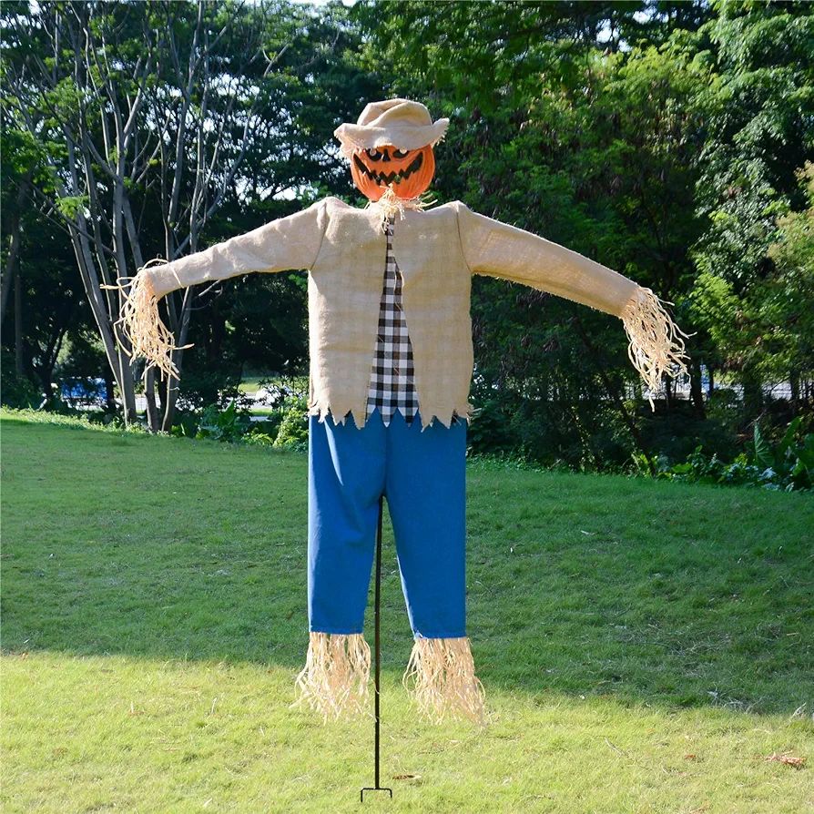 Amazon.com : LarpGears Halloween 7.5 Feet Height Pumpkin Scary Scarecrow Ghost Decorations for Ou... | Amazon (US)