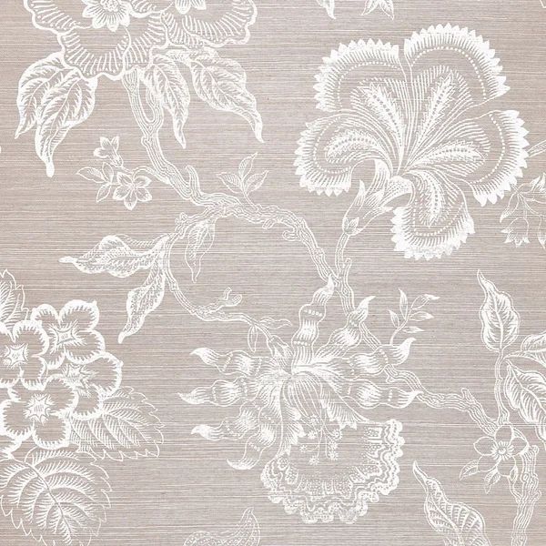 Schumacher X Celerie Kemble Grass Cloth Floral Wallpaper | Wayfair North America