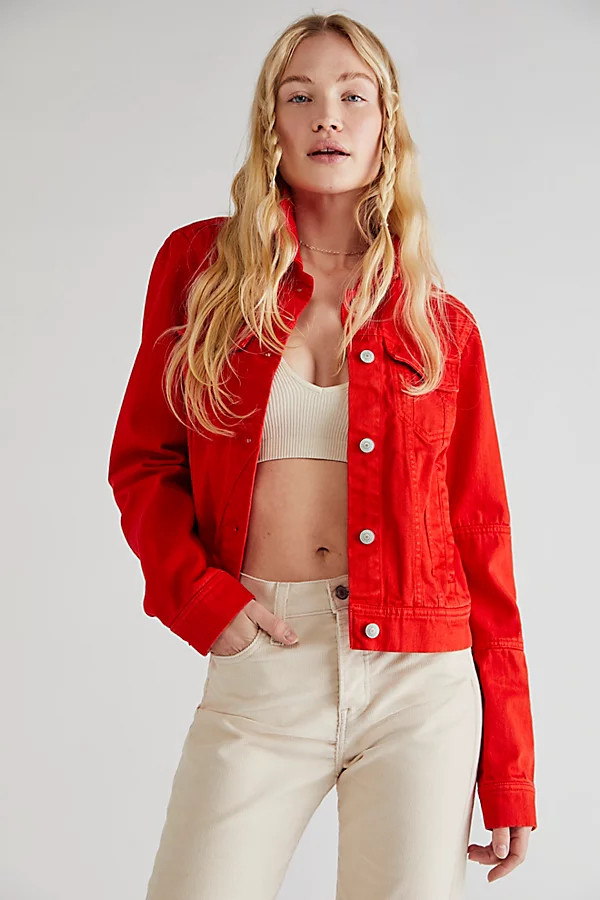 Rumors Denim Jacket by Free People, Hot Tamale, XS | Free People (Global - UK&FR Excluded)