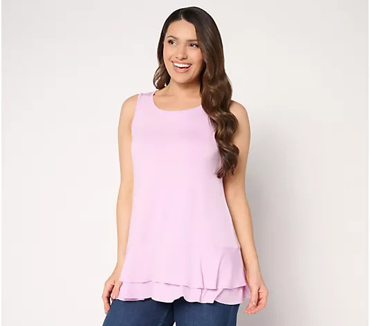 Make Your Selection: LOGO Layers by Lori Goldstein Regular Knit Tiered Hem Tank | QVC