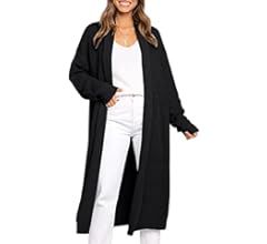LILLUSORY Women's Oversized Slouchy Knit Chunky Open Front Sweater Coat with Pockets | Amazon (US)