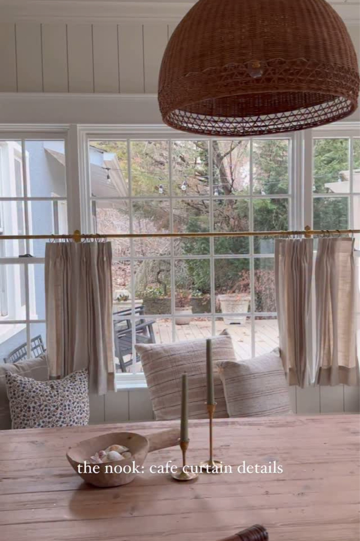 @twopagescurtains does it again with my go-to fabric collection for clients - finally in my own home! This is the perfect light taupe, with no lining to let the light peep in. 

Comment NOOK below to receive a DM with the link to shop this post on my LTK ⬇ https://liketk.it/56d5Q #ltkhome #diningnook #diningroomdecor #breakfastnook #affordablehomedecor #classicstyle #cafecurtains #traditionalhome #nancymeyers #windowtreatments #neutralkitchen